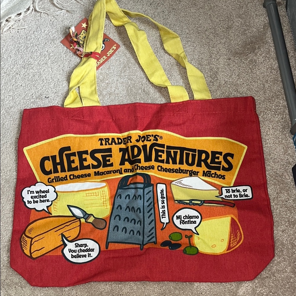 Red Cheese Adventures Tote Bag